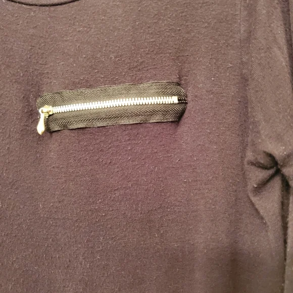Lady's large Splash black shirt with a decorative zipper pocket. - Picture 3 of 5